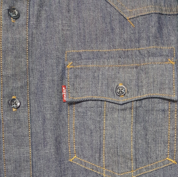 Levi's Denim Long Sleeve Shirt Men Size M - Picture 7 of 14